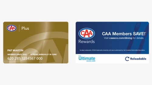 Caa Plus Card And Caa Rewards Members Save Card - Graphic Design, HD Png Download, Transparent PNG