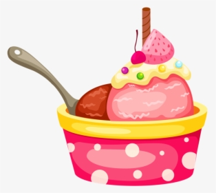 Long Clipart Ice Cream - Cup Of Ice Cream Clip Art, HD Png Download, Transparent PNG