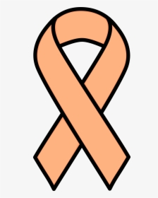 Peach Uterine Cancer Ribbon Clip Arts - Peach Uterine Cancer Ribbon, HD Png Download, Transparent PNG