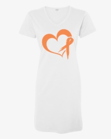 Heart Ribbon Orange T-shirt Dress - Heart, HD Png Download, Transparent PNG