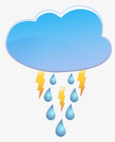 Cloud Rain And Thunder Weather Icon - Thunder And Rain Clipart, HD Png Download, Transparent PNG