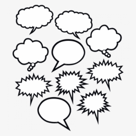 Cut Out Cards - Black And White Speech Bubbles, HD Png Download, Transparent PNG
