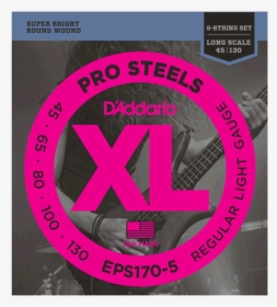 D Addario Eps170 5 Prosteels 5 String Bass Guitar Strings - D Addario Eps170 5, HD Png Download, Transparent PNG