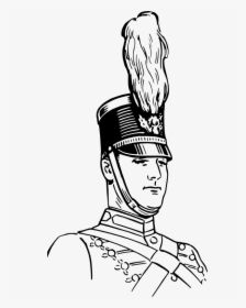 Art,monochrome Photography,headgear - Marching Band Hat Drawing, HD Png Download, Transparent PNG