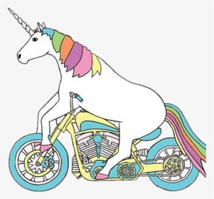 Unicorn Riding Png Clipart , Png Download - Unicorn On A Motorbike, Transparent Png, Transparent PNG