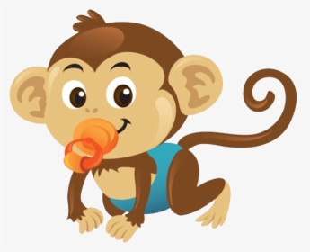 Baby Monkeys Royalty-free Clip Art - Baby Monkey With Pacifier, HD Png Download, Transparent PNG