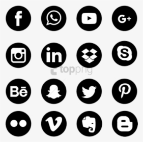 Transparent Background Social Media Vector Icons , - Blue Social Media Icons Png, Png Download, Transparent PNG