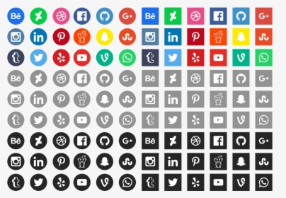 Vector Free Social Media Icons - Social Media Icons Medium, HD Png Download, Transparent PNG