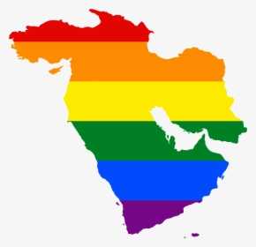 Lgbt Flag Map Of The Middle East - Middle East Map Vector Png, Transparent Png, Transparent PNG