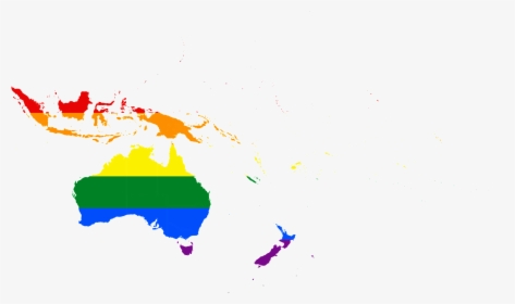 Lgbt Flag Map Of Oceania - Southeast Asia And Western Pacific, HD Png Download, Transparent PNG
