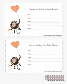 Free Printable Monkey Baby Shower Invitation - Free Printable Monkey Baby Boy Shower Invitations, HD Png Download, Transparent PNG