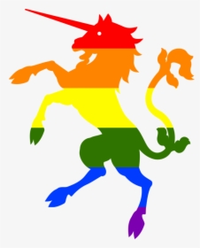 Area,animal Figure,fictional Character - Rainbow Flag With Unicorn, HD Png Download, Transparent PNG