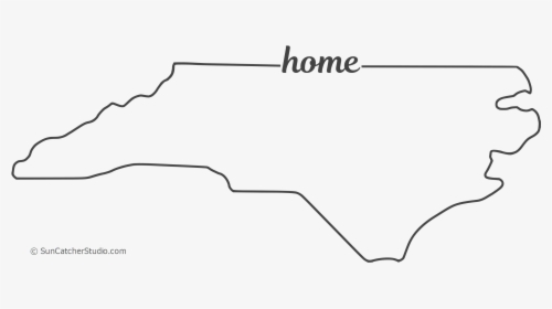Free North Carolina Outline With Home On Border, Cricut - Line Art, HD Png Download, Transparent PNG