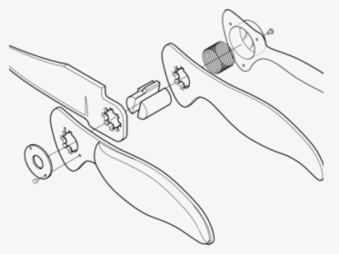 Drawn Knife Hand Clipart - Simple Exploded View Drawing, HD Png Download, Transparent PNG