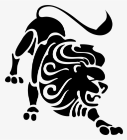 Stylized Lion Silhouette - Leo Zodiac Png, Transparent Png, Transparent PNG