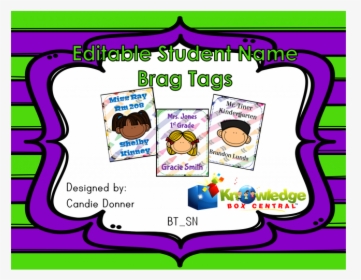 Editable Student Name Brag Tags - Name Tag For Brag Tag, HD Png Download, Transparent PNG