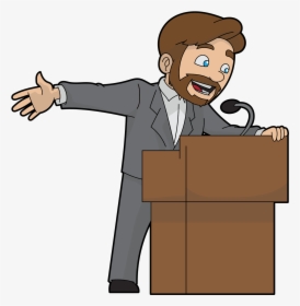 Cartoon Man Speaking In Public, HD Png Download, Transparent PNG