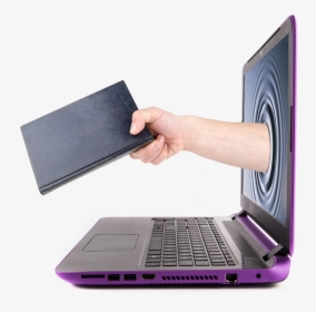 Hand Holding A Book Reaching Out Through A Computer - Artificial Intelligence Applications In Computer Science, HD Png Download, Transparent PNG