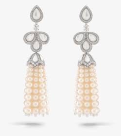 Akoya Pearl Tassel Earrings Ta 09 011 - Diamond Pearl Tassel Earrings, HD Png Download, Transparent PNG