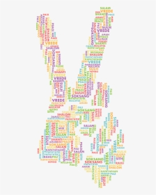 Peace Hand Sign Smoothed Word Cloud No Background Clip - Peace Paz Png Transparente, Png Download, Transparent PNG