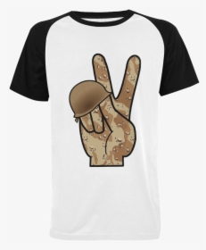 Desert Camouflage Peace Sign Men S Raglan T-shirt - Active Shirt, HD Png Download, Transparent PNG