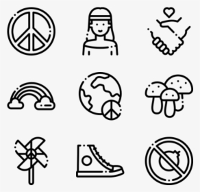 Hippies - Hand Drawn Icon Png, Transparent Png, Transparent PNG