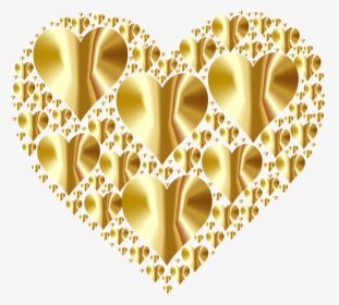 Hearts In Heart Rejuvenated 4 No Background Clip Arts - Transparent Background Gold Heart Png, Png Download, Transparent PNG