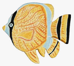Small Free Form Ceramic Tile Of Tropical Fish In Yellow - Illustration, HD Png Download, Transparent PNG