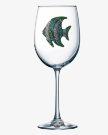 Turquoise Tropical Fish Jeweled Stemmed Wine Glass - Etching Wine Glass Mom, HD Png Download, Transparent PNG