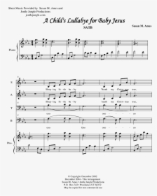 Sheet Music Picture - Sheet Music Baby Jesus Went To Sleep, HD Png Download, Transparent PNG
