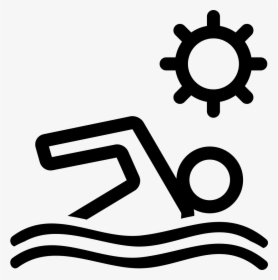 Swimmer In Water Waves Under The Sun - Icono Nadador, HD Png Download, Transparent PNG