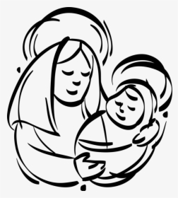 Vector Illustration Of Mother Mary With Christ Child - Maria Mae De Jesus Png, Transparent Png, Transparent PNG