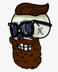 Skull-boy Hipster Design With Glasses - Cartoon, HD Png Download, Transparent PNG