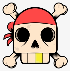 Pirate Skull - Cartoon, HD Png Download, Transparent PNG