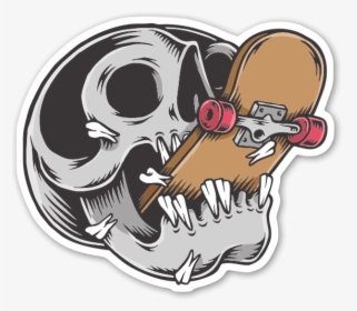 Skater Skull Sticker - Cartoon, HD Png Download, Transparent PNG