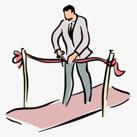 Vector Illustration Of Ribbon-cutting Ceremony Inaugurates - Clipart Cutting Ribbon Ceremony, HD Png Download, Transparent PNG