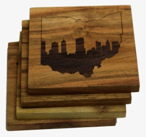 Columbus Ohio Skyline Within Ohio Outline Coasters - Plywood, HD Png Download, Transparent PNG