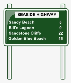 Road Distances Sign Vector - Highway Sign Clipart, HD Png Download, Transparent PNG