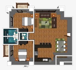 Two- Bedroom With Balcony - Floor Plan, HD Png Download, Transparent PNG
