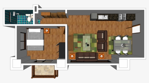 One Bedroom Unit With Balcony - Floor Plan, HD Png Download, Transparent PNG