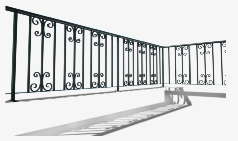 Wrought Iron Balcony Railing , Png Download - Plain Wrought Iron Railings, Transparent Png, Transparent PNG