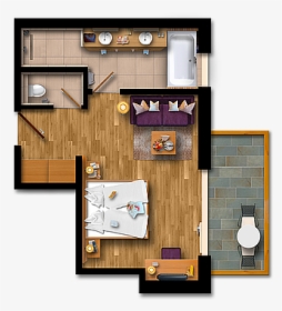 Double Room With Balcony - Floor Plan, HD Png Download, Transparent PNG