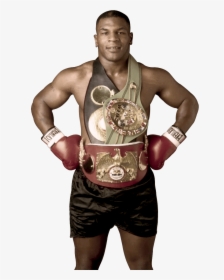Mike Tyson Png - Mike Tyson With All 3 Belts, Transparent Png, Transparent PNG