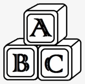 Transparent Abc 123 Clipart - Building Blocks Clipart Black And White, HD Png Download, Transparent PNG