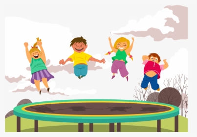 Clip Art Library Stock Child Trampolining Happy Children - Kids Trampoline Png, Transparent Png, Transparent PNG