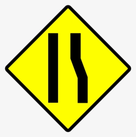 Indonesia New Road Sign 1p - Lane Ends Ahead Sign, HD Png Download, Transparent PNG