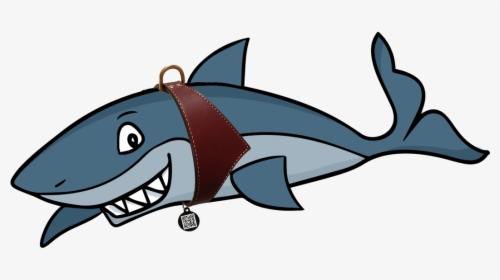 Sharky In His Shark Fin™ Leather Dog Collar - Transparent Background Shark Clip Art, HD Png Download, Transparent PNG