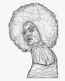 Beautiful Black Woman 2 Geometric Wireframe - Abstract Art With Line, HD Png Download, Transparent PNG