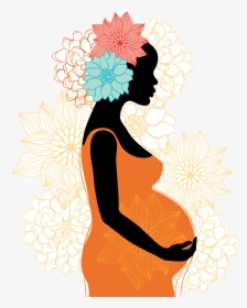 Pregnancy Silhouette Woman Clip Art - African American Pregnant Woman Clipart, HD Png Download, Transparent PNG