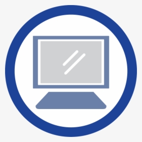 Blue Circle With Computer Inside - Circle Computer Skill Icon Png, Transparent Png, Transparent PNG